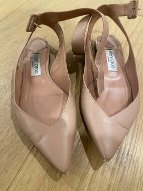 Jimmy Choo Blush Pointed-Toe Slingback Mules